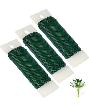 Zeanla 3 Pack Green-Floral-Wire 118 Yards 22 Gauge Flexible Paddle-Wire-Florist-Wire-Green-Wire-Christmas-Wire for Crafts Christmas Wreaths Tree Garland and Floral Flower Arrangements Floral Wire Green 3 Roll