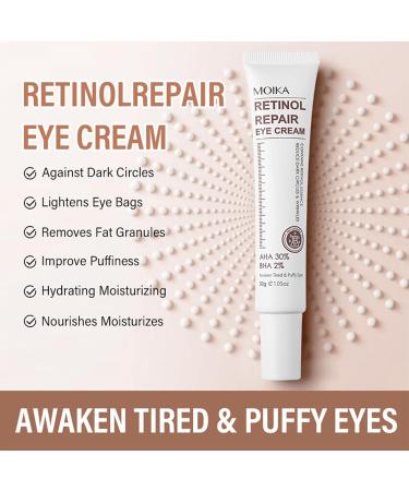 Retinol Eye Cream Anti Aging Eye Cream For Wrinkles AHA 30% Repair Eye Cream For Dark Circles And Puffy Eyes Under Eye Cream For Dark Circles Hydrated Smooth Firming Lift Skin - Buy Online on GoSupps.com