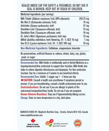 MapleLife Exclusive Formula Liver Pro 60 Vegan Capsules for Liver Support and Digestive Disturbances Relieving Plant- Based Formula with Milk Thistle and Schisandra - Buy Online on GoSupps.com