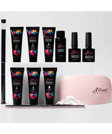 Astound Beauty Poly Nail Gel Kit - UV Lamp, Slip Solution & Glitter - All-in-One Manicure - Buy Online on GoSupps.com