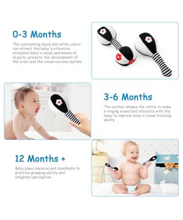 Joylife Black & White Baby Toy - Rattling Squeaking Grip Toy for 0-12 Months - Perfect Gift for Babies & Toddlers - Buy Online on GoSupps.com