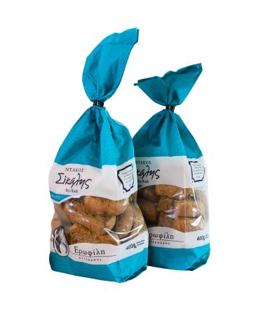 Erofili Avgenakis Greek Rye Rusks - Pack of 2 x 400g (800g) - Authentic Greek Snack for International Shipping - Buy Online on GoSupps.com