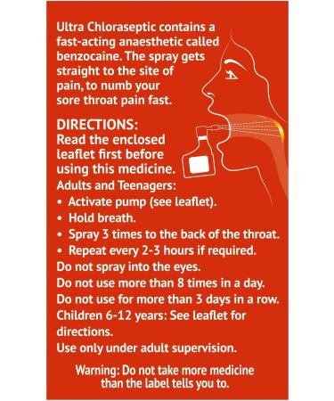 Ultra Chloraseptic Throat Spray 15ml Honey & Lemon - Fast Relief for Sore Throat - Buy Online on GoSupps.com