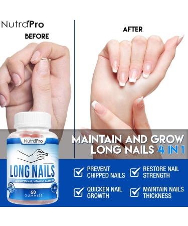 Stronger Nails with NutraPro Nail Growth Vitamins - Biotin and Collagen Gummies for Long, Healthy Nails - 60 Count (Pack of 2) - Buy Online on GoSupps.com