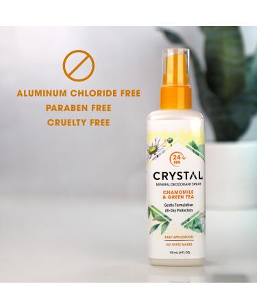 Crystal Mineral Deodorant Spray Chamomile & Green Tea All Over Body Deodorant 4.0 Oz (Pack of 2) Chamomile + Green Tea 3.99 Fl Oz (Pack of 2) - Buy Online on GoSupps.com