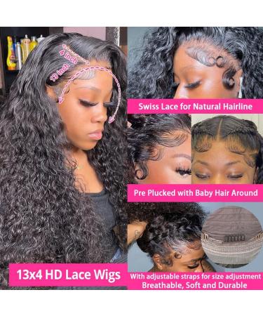 26 Inch Water Wave Human Hair Lace Front Wig for Black Women | HD Lace, Pre Plucked, Glueless, Wet and Wavy - Buy Online on GoSupps.com