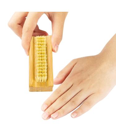 GREENTH PRO Bamboo Nail Brush 2PCS - Dual-Sided Wooden Sisal Scrub Brush for Toes and Nails Cleaning - Buy Online on GoSupps.com
