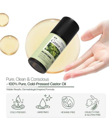 Morovan Castor Oil Roll On 50ml: Organic Castor Oil for Hair Growth Eyebrows & Eyelashes Nourishes Sparse Hair Strengthens Hair Roots For Men & Women - Buy Online on GoSupps.com
