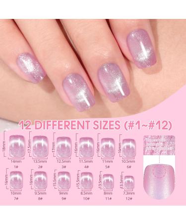 Cat Eye Press on Nails - 120Pcs Short Styles | Jofay Fashion Glitter Galaxy Designs | Salon-Like Artificial Acrylic Nails for Women - Buy Online on GoSupps.com