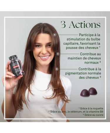 LUX OL - Gummies Pousse Cheveux - Stimulation Du Bulbe Capillaire - Ar me Naturel Go t Fraise - 60 Gummies & Pousse Croissance & Fortification - Compl ment Alimentaire - 30 G lules - Buy Online on GoSupps.com