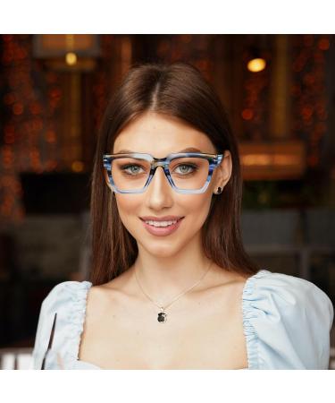 Hubeye Square Reading Glasses for Women - Spring Hinged Oprah Style +3.0 Diopter - 2 Pairs 2 Color Mixes - Shop Internationally - Buy Online on GoSupps.com