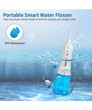 Cordless Water Flosser - Portable, Rechargeable, IPX7 Waterproof - 3 Modes, 5 Jets - Dental Oral Irrigator for Travel & Home - White - Buy Online on GoSupps.com