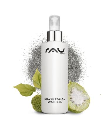 RAU Silver Facial Washgel 200 ml - Purifying facial cleansing gel with highly porous silver microparticles for impure, sensitive, irritated, acne-prone skin. Purifying facial lotion against pimples, acne and neurodermatitis treatment