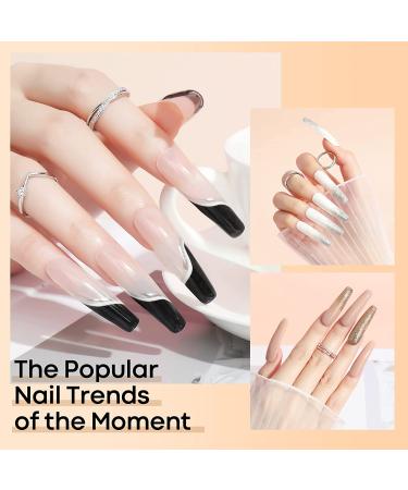 Modelones Poly Nail Gel Kit - 6 Color Nail Extension Gel Kit with 48W Nail Lamp & Slip Solution - Rhinestone Glitter Starter Kit for DIY Nail Manicure - Black Gold - Buy Online on GoSupps.com