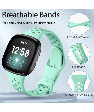 Laffav 4 Pack Soft Silicone Bands for Fitbit Sense/Versa 3/4 - White/Pink/Lavender/Mint Green Small 5.8-7.6 - Buy Online on GoSupps.com
