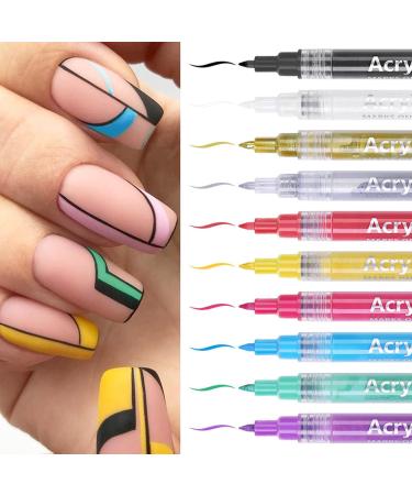 Pens Fine Tip - Graffiti Liner for Painting | 3D Painted Nail Drawing Set Quick Dry Beauty Manicure Tools Nanyaciv - Buy Online on GoSupps.com
