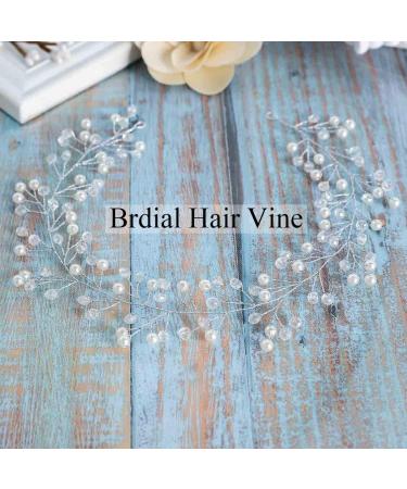 Artio Bride Wedding Pearl Hair Vine Accessory - Silver Headpiece for Women and Baby Girls - Buy Online on GoSupps.com