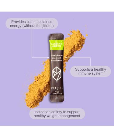 Pique Organic Jasmine Green Tea Crystals - Immune & Digestive Support with Probiotics - 14 Single Serve Sticks - Buy Online on GoSupps.com