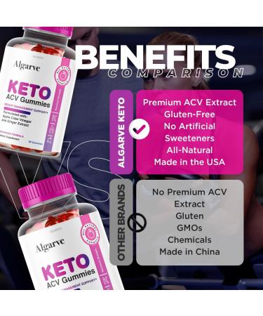 Algarve Keto ACV Gummies - Advanced Algarve Apple Cider Vinegar Gummy Bears Formula for Health - 30 Days Supply - Buy Online on GoSupps.com
