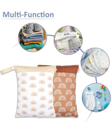 Maeau 2-Pack Wetbags for Cloth Diapers | Reusable Waterproof Baby Organizer & Gym Bag | 30x40cm | 7 Stylish Patterns - Buy Online on GoSupps.com