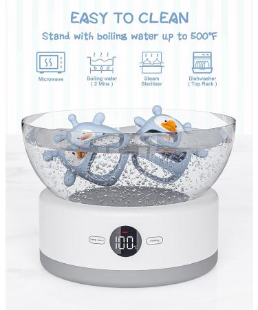 Silicone Baby Teether Toy for Infants 3+ Months - Blue Duck Design | Soothes Teething Pain, Easy to Clean | BPA-Free Teething Toy - Buy Online on GoSupps.com