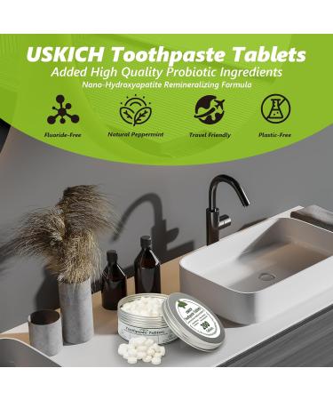 200 Pcs Toothpaste Tablets Nano Hydroxyapatite with Probiotics Reduce Sensitivity Fluoride & Plastic Free Eco Friendly & Travel Mouthwash Tablets - Buy Online on GoSupps.com