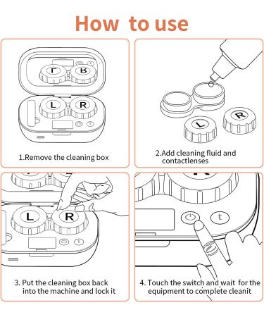 Portable Ultrasonic Contact Lens Cleaner Machine for Soft, Colored, RGP, and OK Lenses - USB Charger - Travel & Home Use - White - Buy Online on GoSupps.com