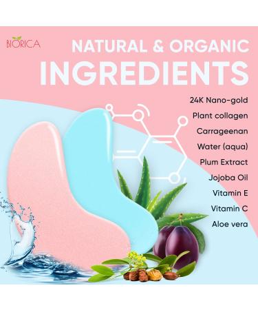 Collagen & Carrageen Gel Under-Eye Patches - 20 Pairs for Puffy Eyes, Wrinkles, and Dark Circles - Buy Online on GoSupps.com