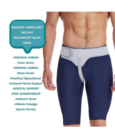 Inguinal Hernia Brace for Men and Women - Left or Right, Large Size | Post-Surgical Support Band | Fully Adjustable Inguinal Hernia Brace - Buy Online on GoSupps.com