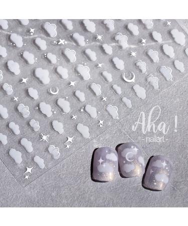 3D Self-Adhesive Flower Nail Art Sticker Decals - Fashionable White Floral Design for Manicure and Toenails - 3 Sheets - Buy Online on GoSupps.com