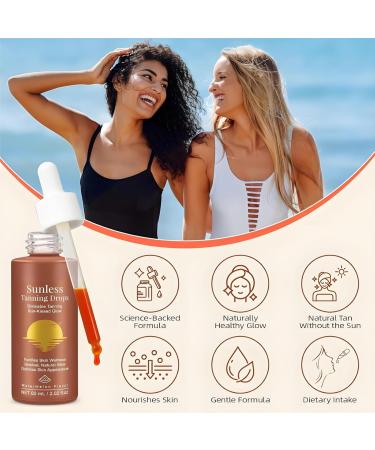  SONGVISON Self Tanning Drops Drinking Oral Self-Tanning Watermelon Aroma for Face and Body Improves Natural Skin Tone (60ml) - Buy Online on GoSupps.com