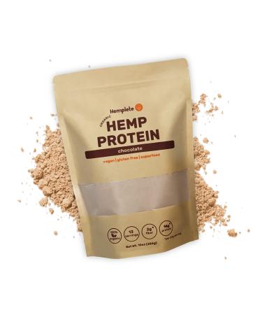 Organic Plant-based Chocolate Hemp Seeds Protein Powder by Hemplete, 75% Hemp Protein 10oz, 14g Protein Per 22g Serving
