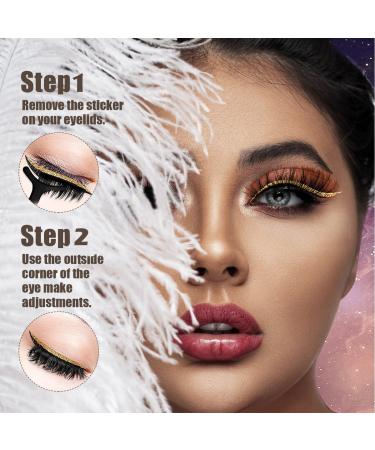 Aaiffey Reusable Eyeliner and Eyelash Sticker Set - Waterproof Natural Glitter Lashes - Easy to Apply and Remove (4 Colors) - Buy Online on GoSupps.com