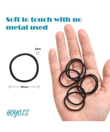 Hoyols 100pcs Baby Small Elastic Hair Ties for Girls No Crease Tiny Hair Bands 1 inch Fine Hair Accessories for Toddler Kids Infants 2mm (Black) - Buy Online on GoSupps.com