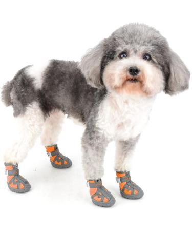 Zweitea Breathable Dog Shoes for Small Dogs - Reflective Non-Slip Boots for Chihuahua - Paw Protection Durable Sole - Size 5 (1.89x2.09) - Orange - Buy Online on GoSupps.com