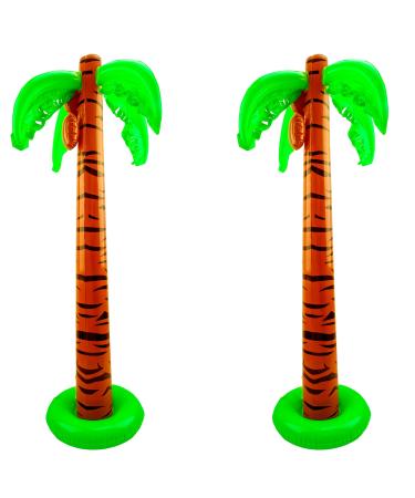 2 Pieces 40 Inch Inflatable Palm Trees Large Coconut Tree Blow Up Palm Trees for Summer Tropical Beach Hawaiian Party Decoration