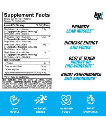 Buy BPI Sports Best BCAA with Energy - Watermelon Ice - Lean Muscle Improved Performance & Recovery | 25 Servings - International Shipping - Buy Online on GoSupps.com