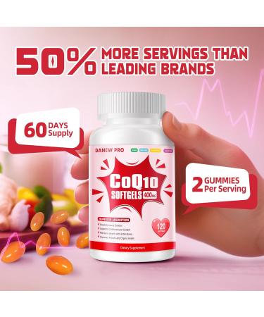 CoQ10-400mg-Softgels with PQQ BioPerine & Omega-3 Coenzyme Q10(Ubiquinone) Supplement for High-Absorption Powerful-Antioxidant Support Heart & Energy-Production 120 Servings - Buy Online on GoSupps.com