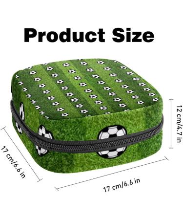 Menstruation Pad Bag with Zipper - Women's Tampon & Napkin Storage Bag (Football with Grass Field) Color 7 | Shop Stylish & Functional Bags for Women & Girls - Buy Online on GoSupps.com