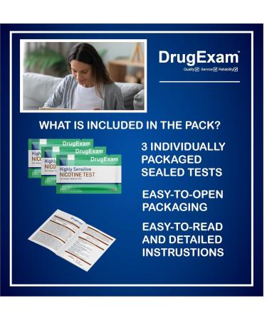 3 Pack DrugExam Nicotine Cotinine Urine Test Strips - Made in USA for Tobacco Smokers - Urine Dip Testing Kit - Buy Online on GoSupps.com