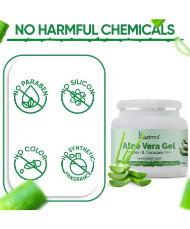 Aloe Vera Gel Raw - 100% Pure Natural Skin & Hair Treatment | Moisturizer for Face Acne Scars & Dark Circles (250g) - International Shipping Available - Buy Online on GoSupps.com
