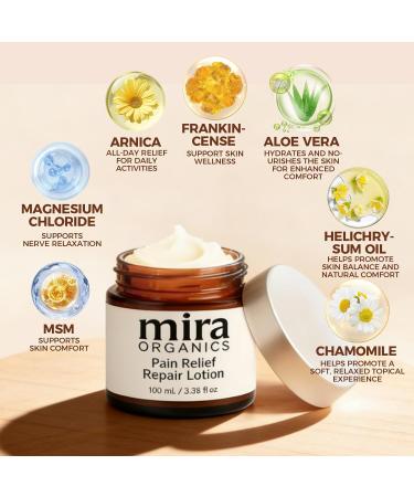 KUNLEN 2Pack Mira Pain Relief & Repair Lotion Nerve Relief Cream for Hands Wrists & Body Non-Greasy Formula with Arnica Magnesium & Botanical Extracts 3.38 fl oz - Buy Online on GoSupps.com