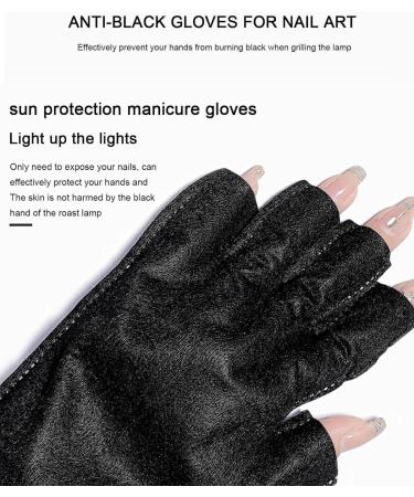 AORHOFJ 1 Pair of UV Gel Nails Lamp UPF50+ Protection for Manicure Dryer Nail Skin Care Fingerless for Home Outdoor Gloves UV Protection Gloves - Buy Online on GoSupps.com