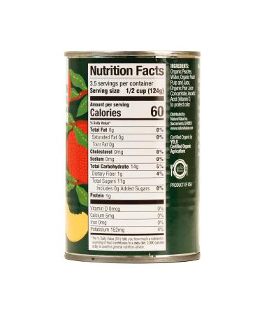 Natural Value Organic Yellow Cling Sliced Peaches 15 oz (pack of 4) Product of USA Gluten Free Vegan GMO Free Non BPA Lining In organic fruit juice from concentrate - Buy Online on GoSupps.com