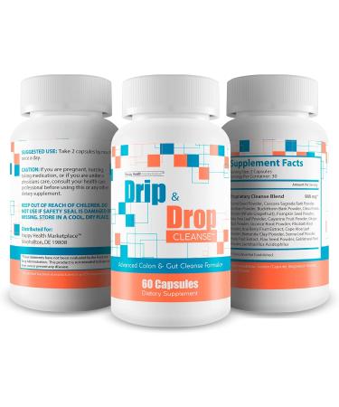 Drip & Drop Cleanse - Our Best Colon Cleansing Gut Support Supplements - Gut Restore Probiotic Super Colon Cleanse Caloric Bypass Supplement - Liver Detox Supplements - Probiotic Colon Cleanse Detox - Buy Online on GoSupps.com