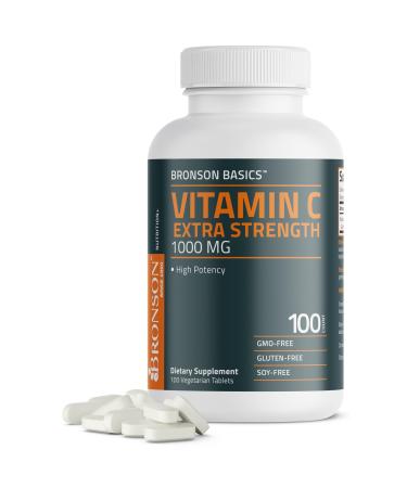 Bronson Vitamin C 1000mg Extra Strength, Supports a Healthy Immune System, High Potency, Non-GMO, 100 Vegetarian Tablets 100 Count (Pack of 1)