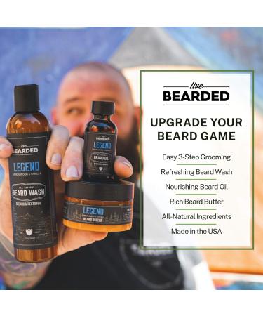 Live Bearded 3-Step Beard Grooming Kit | Executive Beard Wash Oil & Butter | All-Natural Ingredients | Beard Growth Support | Made in the USA - Buy Online on GoSupps.com