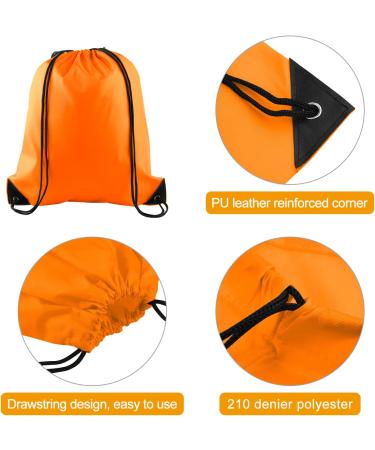 PLULON 25 Pcs Orange Drawstring Backpack Bags - Bulk Cinch Sack for Sport, Gym, Yoga, Traveling - Outdoor Sports String Backpack - Buy Online on GoSupps.com