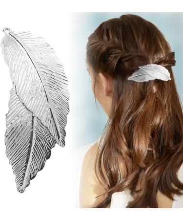SWYSGS Vintage Leaf Hair Clip Barrette Silver Metal Hair Clip Alloy Leaf Hair Clip Minimalist Leaf Clip Barrette Hair Accessories for Women and Girls (Silver) - Buy Online on GoSupps.com