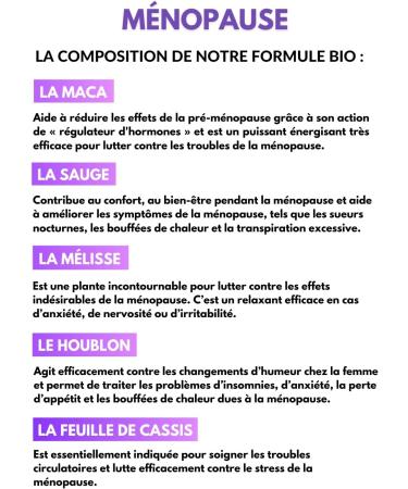 Organic Menopause - 120 Capsules | Menopause Pre-menopause | Organic Ecocert | 100% Natural | Made in France | Pro Nutrition - Buy Online on GoSupps.com